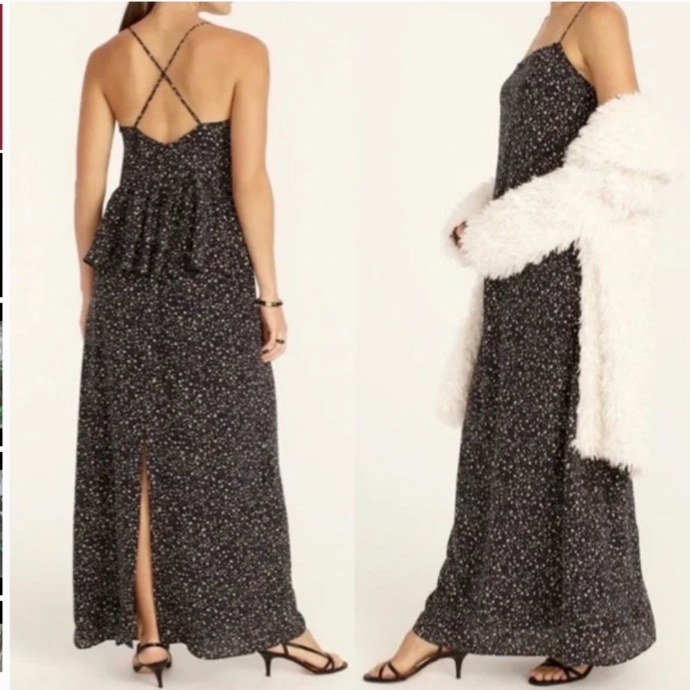 NWT JCREW 100% SILK dress in starry sky print